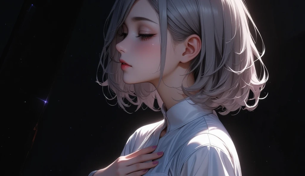 masterpiece , modern, Verism, masterpiece, super detail, best quality, 4K ,((Adult face)), woman,Wearing a white coat,Mature woman
