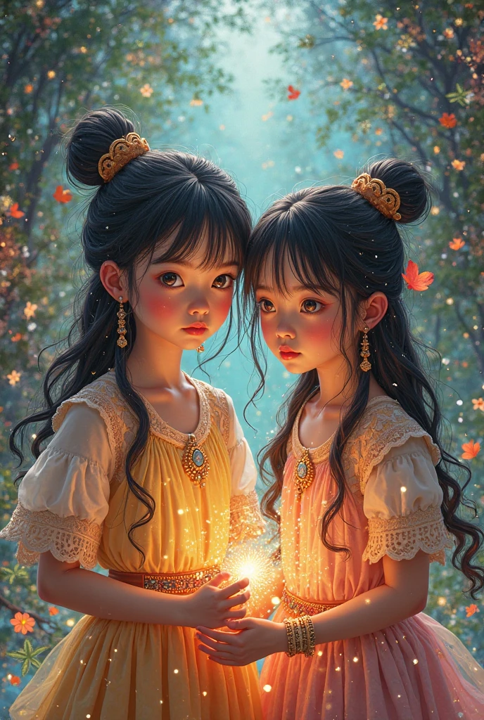 Three girls in Gothic costumes are holding candles and praying, black magic spells, scary horrifying satanic rituals, spell casting, spell casting wizard, Wicca, Bruxas, com poderes de magia negra, !5 three eyed goddesses, em vestes roxas escuras, 3 sisters look into the mirror, kramskoi 4 mil, holy flame spell, Wiccano, little girl with magical powers