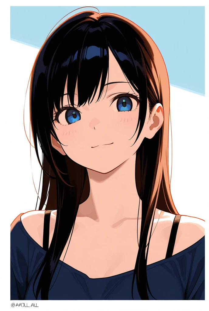 (masterpiece:1.4、top-quality、illustration:1.4,realistic、)、(character focus、breast focus,upper body:1.3)、(1girl),(smile:1.3),(cute),cute face,blue eyes、(cute)、
,(stand:1.4),(black hair),
,(slender),(camisole),
(),(), (small breasts:1.3)、
、slender、
