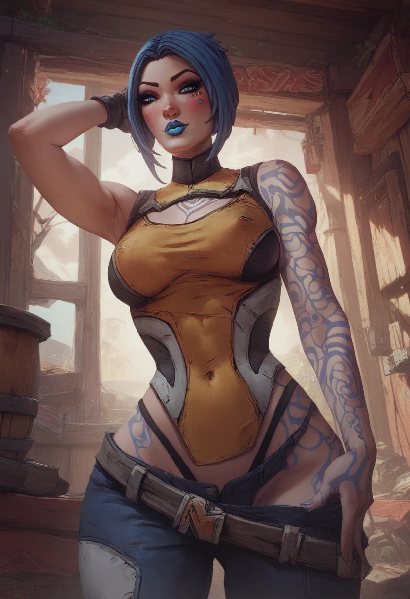 (Obra maestra:1.2), (La mejor calidad:1.2), Perfect lighting, Chica Maga Oscura lanzando un hechizo, In his twenties, flotando en el aire, tetas grandes, escote, blue robe, sombrero grande, desde arriba, Destellos, Yugioh Card en el fondo