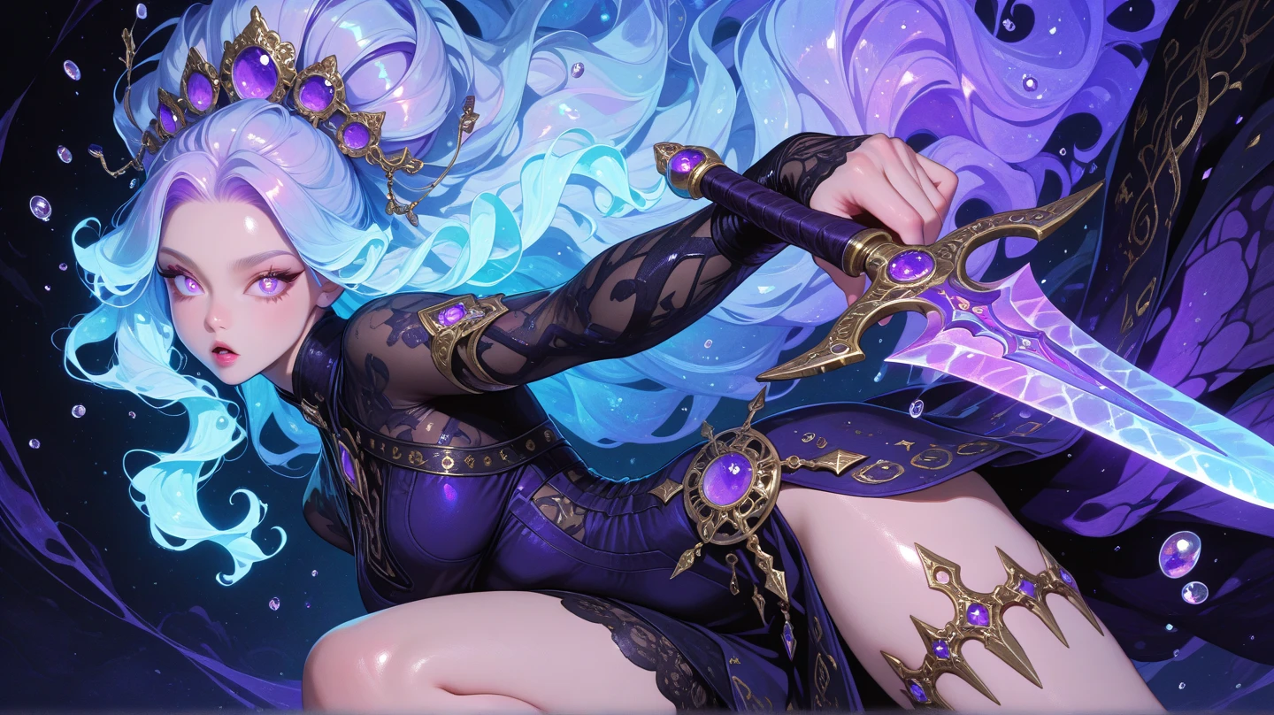 (Numerous award-winning masterpieces, with incredible details), ((Extremely beautifull face)), (extremely detailed realistic face features), (beutiful eyes), ((finely detailed true circle Symmetrical grey purple eyes)), (She has a meloncholic face), (A majestic sight),
