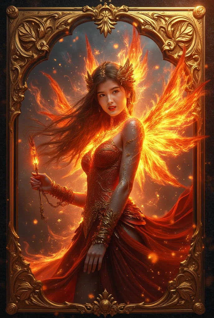 (masterpiece, top quality, best quality, official art, beautiful and aesthetic:1.2), (1girl:1.3), extreme detailed,(fractal art:1.3),colorful, highest detailed, (very dark skin), (golden lips, black eyes), (light painting :1.3), (auto-destructive art :1.3)