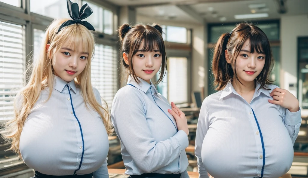 1girll, heads, Thick lips, A pink-haired, Sat down, Sparkling moist skin, Dress up as a mature schoolgirl, Bigchest, immensity, Bare chest, Bare bust