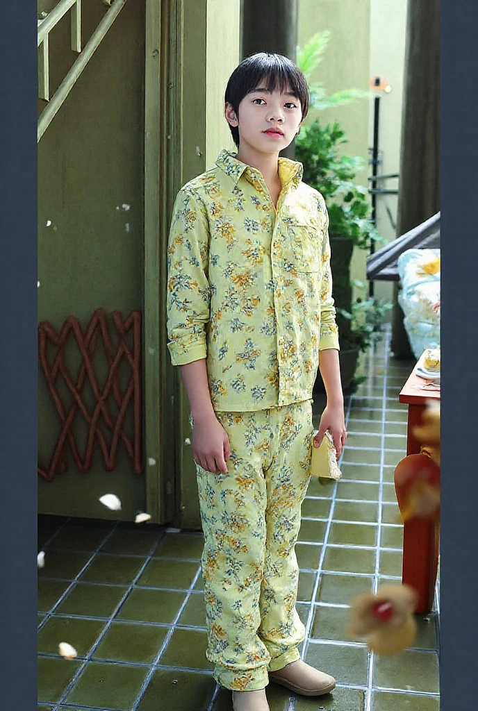A boy in June party clothes (( swidden))