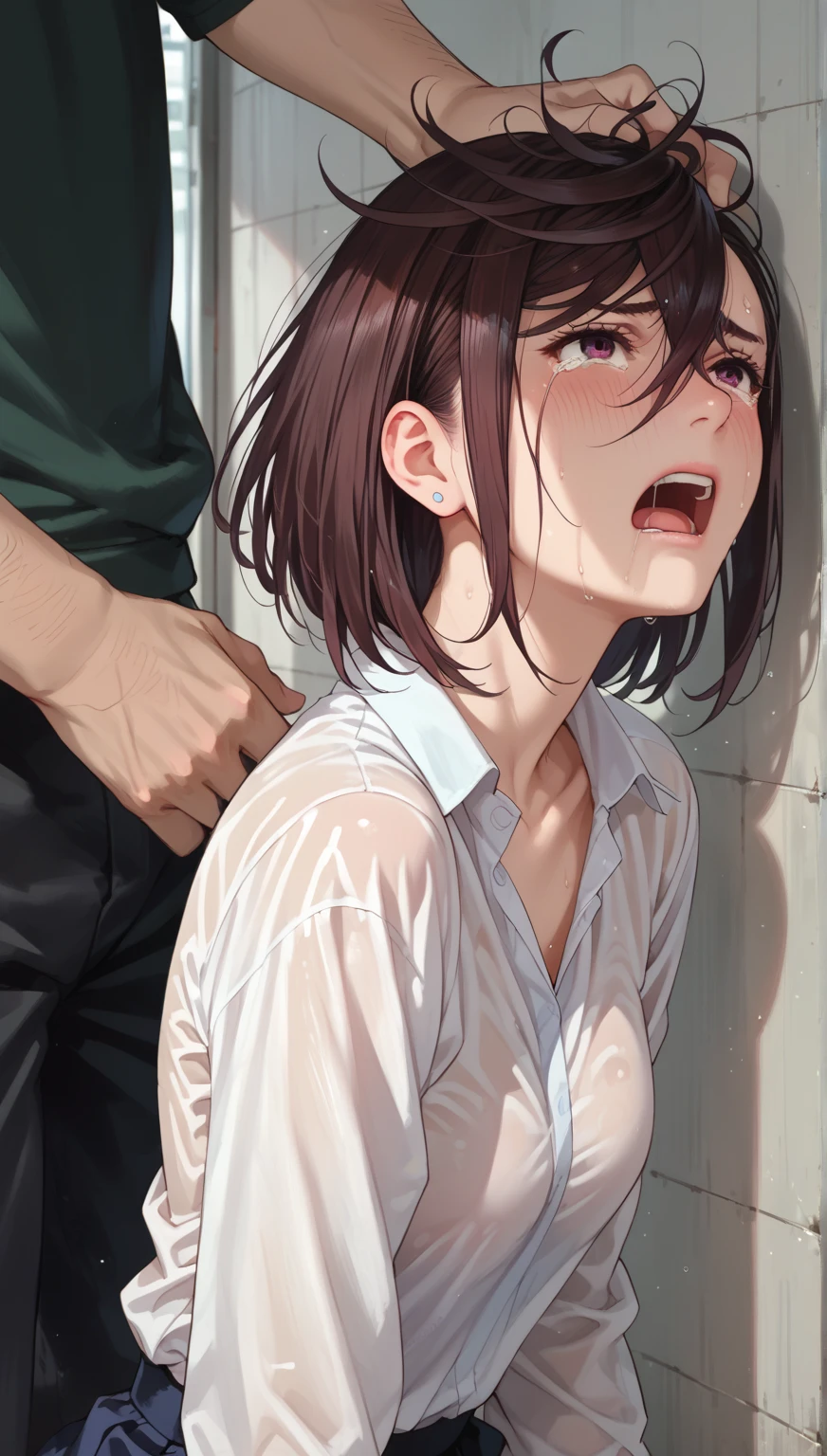 One girl、One Girl、Short、Younger、Lower school year、Baby Face、flat chest、supright straddle、hug、from side、vaginale,sex、There are a lot of tough looking yakuza in the background、gang rape、rape、Forcibly、At the yakuza office、Hardcore、Nipples、Gang Rape、fellatio、男のチンコをPussyに挿入、Pussy、Covered in semen、Watery eye、Marks of being beaten、Violence、Scared、Fashionable clothes、Half naked、Dynamic Angle、masterpiece、best quality、ultra-detail、My hair is messy、Trying to escape、Being stripped、scared、fear、Sweat、Sperm is dripping from the mouth、There's sperm in my hair、Violence、Yakuza、mafia