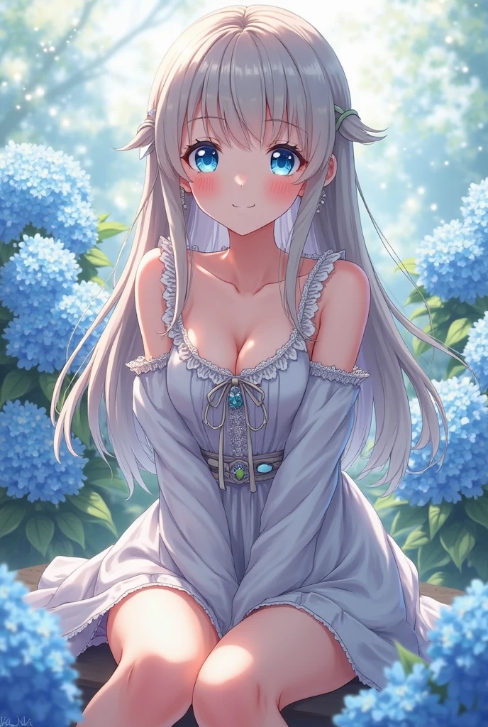(highest quality)),(ultra high resolution),(Super detailed),(detailed description),((best CG)),(best work of art),super precision art,great drawing art,(Finely detailed fato:1.5), (1 woman:1.5),beautiful and well-shaped face:1.5,smile:1.5,White ruffled dress:1.4,clear:1.5, flower garden:1.3,butterfly々:1.3,soft sunlight:1.4,Breeze:1.5