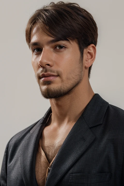 modelo homem olhos verdes cabelo preto, forte
