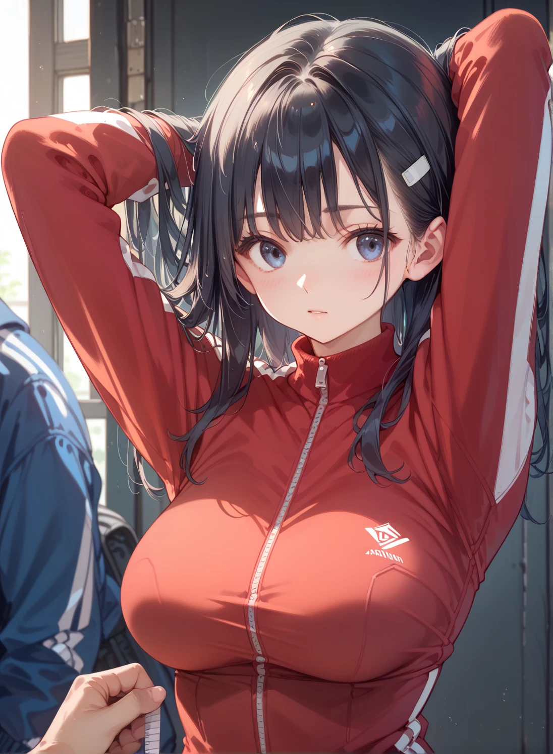 (must be follow these prompts:2.2),masterpiece,best quality,extremely detailed,(in her clothing:3.5),(in her track suit clothing:3.6),(adorable expression:2.5),(usual face:2.2),(displayed one girl on single picture:2.4),(black hair:2.1),(ジャージを着用している身長が低くて少しふくよかなHigh school girls:2.2),(そのHigh school girlsはあどけない印象だが臭い精液をかけられたジャージの上着とズボンをそのまま着用している:2.1),(そのHigh school girlsは湧き上がった性欲に対してジャージを着たままでこらえている:1.4),(A tough training session with sweat, semen and love juices gushing out:0.7),(そのHigh school girlsのジャージを着用している全身には性的絶頂に達しながら分泌されたぬるぬるした分泌物がまとわりついた:1.7),(そのHigh school girlsは性的に興奮した男子部員に脱いだジャージの汗の臭いを嗅がれたり精液をかけられたりしている:2.5),(そのHigh school girlsは着用しているジャージにだいぶ前に射精されたのでしみこんだ精液がやがて琥珀色に変色している:2.2),(libidonous tumultus are happened on her under her track suit:2.2),(そのHigh school girlsのジャージの股付近は汗と愛液のために臭くなっている:1.9),(そのHigh school girlsはInnocent faceでとても可愛い:1.9),(淫らな愛液がそのHigh school girlsのジャージのズボンの内股を伝って滴っている:2.1),(そのHigh school girlsのジャージに覆われたおっぱいは強い淫欲のせいでパンパンに膨らんでいる:2.4),(men's elected twangers were inserted her to the depth:2.3),(もちもちした丸みがある身体の精液臭いHigh school girls:2.3),(she was already stroked up to the depth intervaginal sensuous spot:1.8),(notably buldged up her inner labia majora:2.6),(A young, shy moan:1.5),(having big breasts in her clothing:2.6),(運動中のあどけない印象のHigh school girls:2.3),(そのHigh school girlsは身長は低いがほんの少しだけむちっとした身体をしている:2.1),(The crotch of his tracksuit pants is discolored with love juice stains.:2.5),(そのHigh school girlsはズボンの下に隠れて見えないそのマンコから愛液を滴らせながら痙攣している:1.8),(そのHigh school girlsのむちっとした太股をしっかり包みこんでいる臭そうなジャージのズボンは淫らな分泌物のために湿っている:2.0),(そのHigh school girlsは股間がドロドロになってもそのジャージのズボンはしっかり履いたまま耐えている:2.5),(ズボンの上からいつも自分の股間を押さえているHigh school girls:1.7),(A moan filled with childish embarrassment:1.5),(そのHigh school girlsのジャージに覆われた乳房や乳首は強い淫欲のために張っている:2.4),(そのHigh school girlsは真面目に練習している:2.5),(そのHigh school girlsの脚は短くて太い:2.2),(High school girls:2.2),(she looks like japanese idol:2.3),(Tracksuit pants are made of a durable fabric that will never tear.:2.3),(Her breasts are completely hidden under her jersey:2.4),(she looks like a lolita:2.0),(これらは他の誰にでもなく全てそのHigh school girls自身に降りかかった内容:3.5),(Make sure to depict the face:5.3),(Calm expression:4.3),(Innocent face:3),(そのHigh school girls一人だけをしっかりと描いた:3.3),(登場人物はそのHigh school girlsのみ:4.2),(Portrait Style:5)