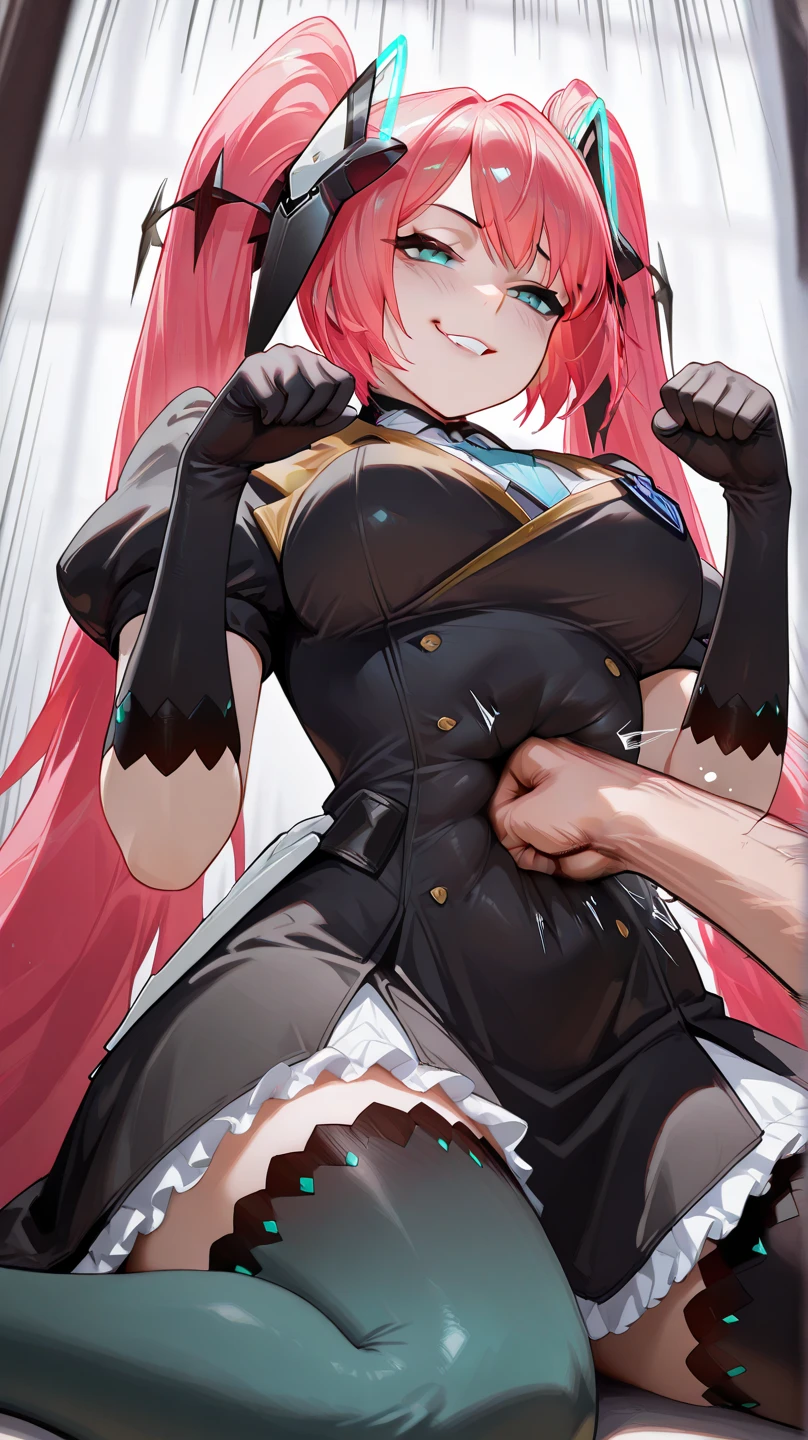 NSFW, 1 girl, Game CG, (excessive cum:1.5),orgasm,steam,Topless white clothes, Cleavage visible, shoulders can be seen, White short skirt, Little white beret, huge-breasted, Pink hair, Long hair, Straight hair, Princess hairstyle, Ahoge, Pink eyes, 1 boy, breasts , , Smile,