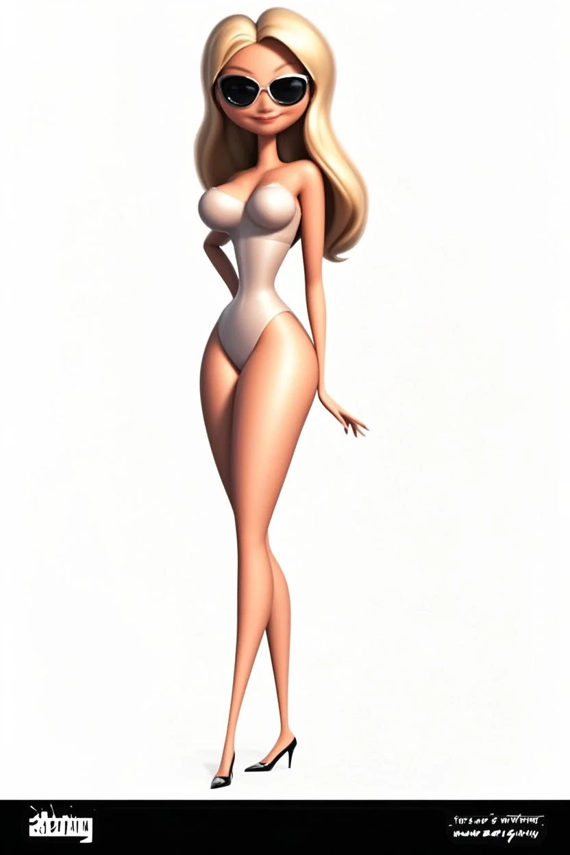 Tall and thin woman, with big breasts and big ass posing naked in different positions showing her vagina