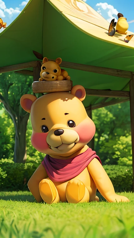 (Winne the pooh) having a picnic alone