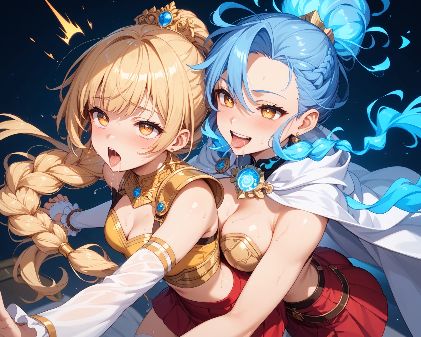 2 women, Let's fight.,sorceress,saint