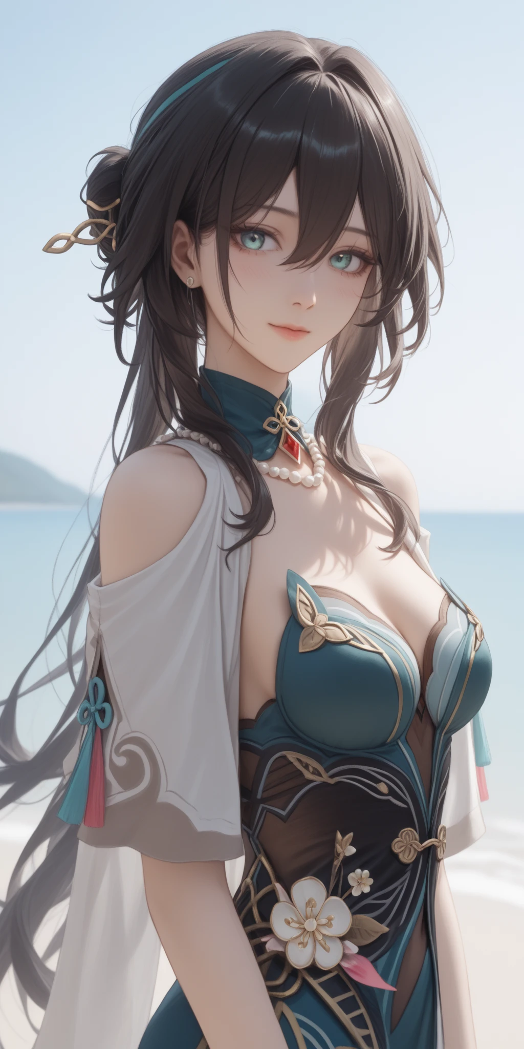 ((Best Quality, 8K,)) Woman 1 Double eyelids Beautiful eyes Long hair Beautiful abs Beautiful skin Neat and clean Transparency Yuchami