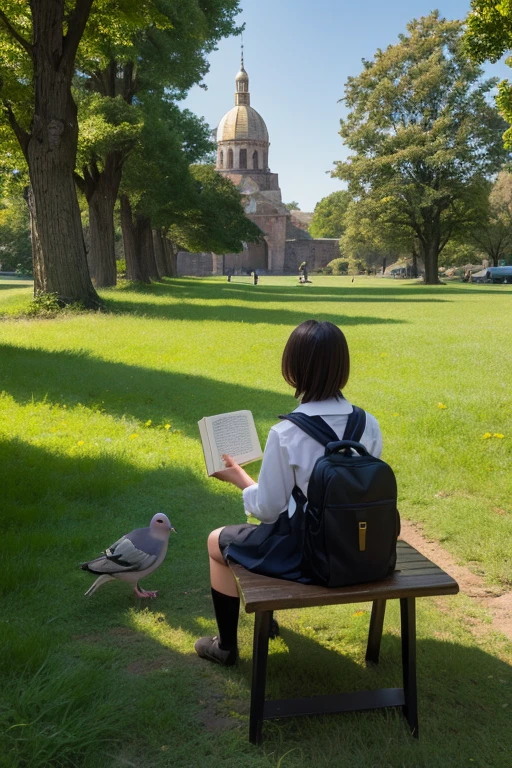  A girl sends a carrier pigeon with a letter for a loved one she misses