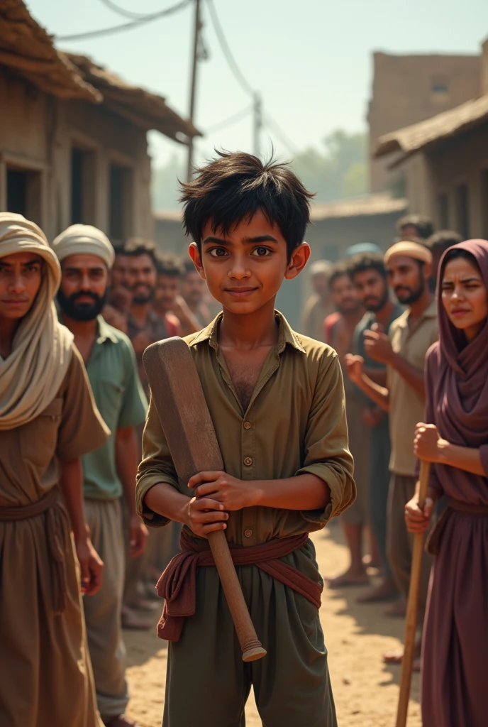 The boy went to the poor capital to take the exam., The villagers happily said goodbye.