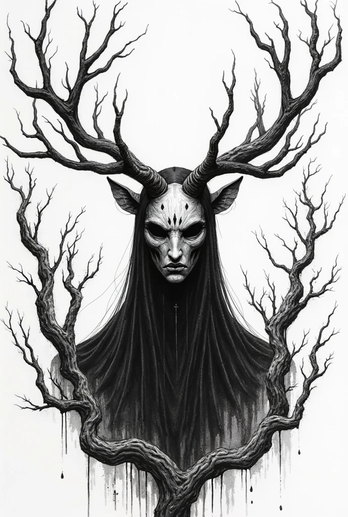 arafed image of a creepy looking woman with a head full of birds, by Ryohei Hase, eerie nostalgic concept art, spiritual eerie creepy picture, inspired by Ryohei Hase, chtulhu, inspired by Santiago Caruso, haunting face, shamanic horror lsd art, pale young ghost girl, face of a pale alien cultist, brian froud style
