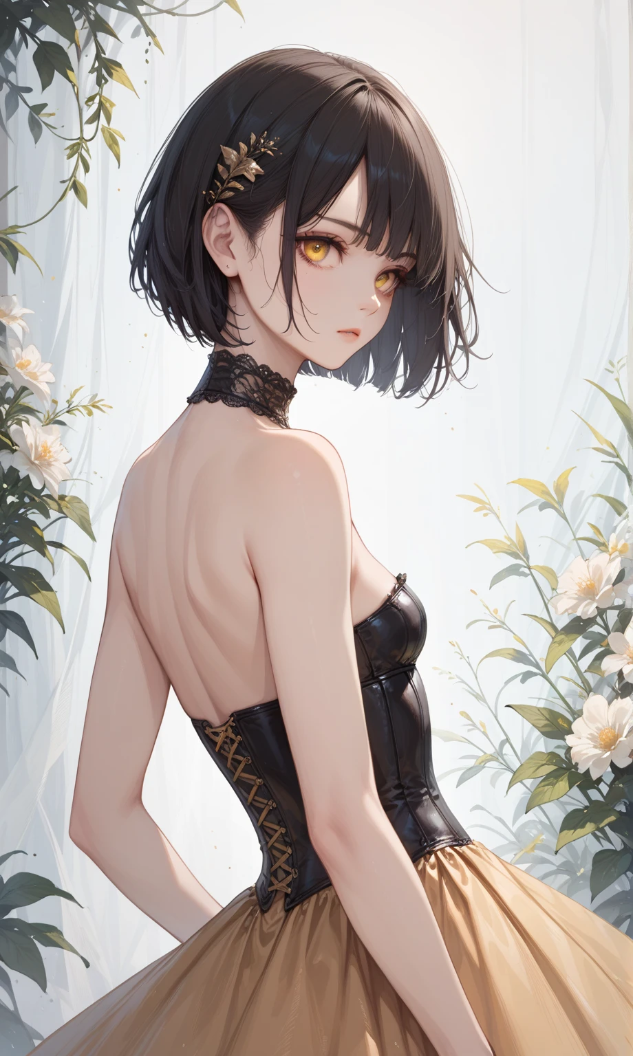 "black hair, Surrealism, 8k, super detail, UHD, masterpiece, accurate, anatomically correct, textured skin, super detail, high details, high quality, award winning, best quality, highres, delicate, androgynous, cynical worldview, minimal skin exposure
A boy standing in a nighttime setting. He exudes a quiet and alluring aura, with a look of boredom and weariness in his eyes. His expression is languid and detached, giving off an air of disinterest in everything around him. He is wearing a black dress shirt."