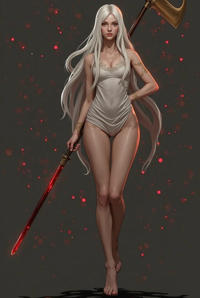 Master of animation, A perfect masterpiece, On a pure white background、Dressed in cool, sexy and modern clothes、Sexy mature modern woman standing, Flowing silver hair, Full Body Stand Posture, Thin legs, Straight chest, Detailed facial details, Natural and beautiful standing posture, Crisp and realistic body detail,NSFW