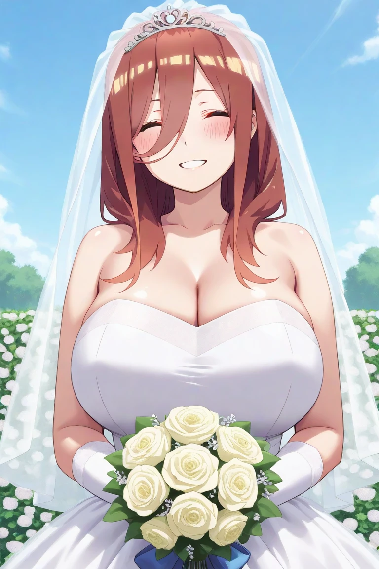 young girl with huge breasts in a topless with a sexy wedding dress ,veil and bouquet in the park,breast leaking milk
 