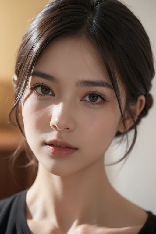 Lipstick in hand,Cosmetics commercial style,Commercial filming studio,close up face,fully body photo,masutepiece, The highest image quality, High quality, the background is clear,Beautiful woman, Japanese, Detailed, Ultra-detailed, finely detail, hight resolution, 8K Wallpaper, Perfect dynamic composition, Beautiful detailed eyes ,Detailed eyes, Detailed skin, Beautiful skin, 超hight resolution, (reality: 1.4),Very beautiful woman, Slightly younger face, Beautiful skin, slender, (Ultra photo realsisim), (hight resolution), (8K), (Very detailed) (beautifully detailed eyes), (super detailed), (Detailed face), view the viewer, Fine details, Detailed face, Staring straight ahead, Staring straight ahead, photos realistic, Bright lighting, Professional Lighting, Black hair,poneyTail,a baby face,sixteen years old,Hairstyle: ponytail,Long ponytail hairstyle,slight smile,
