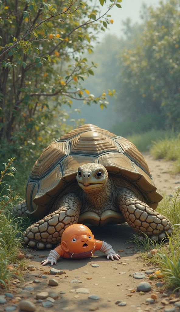 a turtle with a vagina for a head