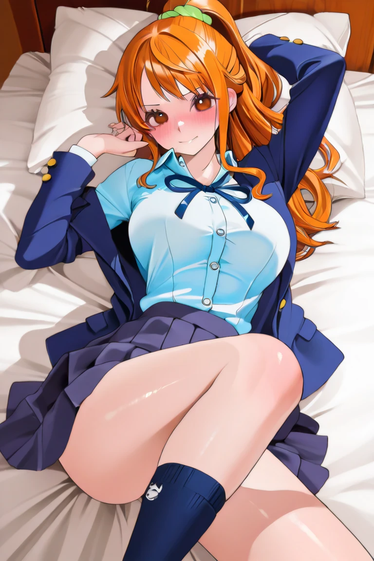 (masutepiece),(Best Quality), Asuka Langley Soryu,Blue eyes,hair between eye,headware,Interface headset,Orange hair,Red Ribbon、bow ribbon、skirt by the、Red slip dress、Slip Dress、Full Moon Night、Tokyo No. 3 Middle School Uniforms 、Colossal tits,masterpiece, super fine illustration, best quality, light particles, ultra-detailed, 8K wallpaper, (bright colors:1.2), solo, (a girl), small breasts, (black long hair), straight hair, shiny hair, shiny skin, delicate linestailed face, (hairband, school uniform, bottomless), nipples, loafer, sox, orgasm face, extremely beautiful blue eyes, shiny eyes, closed eyes, arched back, orgasm face, O-face, blush cheeks, arched back, under boob, (vaginal penis), (a man), hetero, (lying on back), (girl spread legs:1.4), (intense Sex:1.7), (cum out:1.2), nsfw, classroom