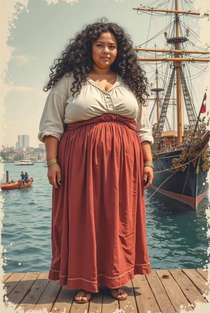 Caseyli, 1girl, solo, 30 years old, (((Georgian face))), (((Georgian nose))), (((Georgian lips))), ((((chubby)))), (((wide hips))), (dark blonde hair), wavy medium hair, wearing stylish Generation Z wear, ((Background: rugged coastline)), standing, smiling, full body