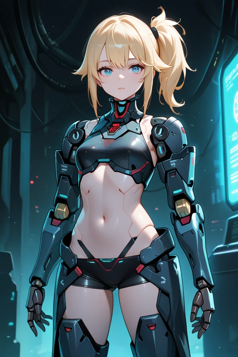 well-developed abs:1.5、absurdres, highres, ultra detailed, (1 girl:1.2), (dark tan skin:1.4), abs:1.25,unity 8k wallpaper,Dynamism,cinematic shot, intricate details, (dramatic shadows:1.2), (vivid color palette:1.2), body twisting, seductive pose,bright lighting, spread legs,navels,kikoru,Blonde、Twin tails、Bodysuits、String Panties、Micro Bikini、See-through clothing、