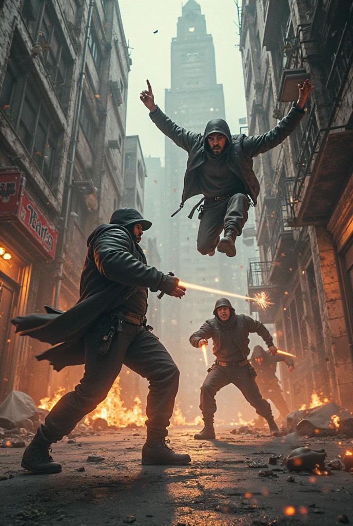 In a dystopian world, a lone hero fights against verbal enemies who try to brainwash people. With his determination and courage, he resists the attacks and manages to prevent the evil message from spreading. The battle is short but intense, and in the end, the hero triumphs, leaving the enemies defeated and the people free from the threat.