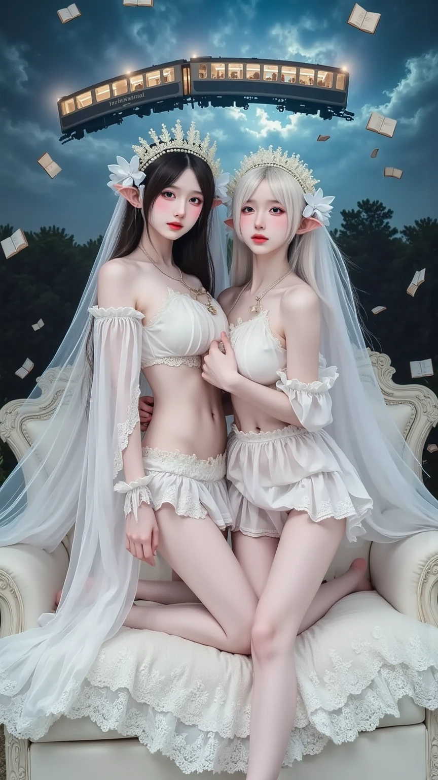 ((David Hamilton:1.37, White and vivid colors))、(Tiny Oppai-Loli Twins:1.37)、{(Dynamic-angle)|(from side)|(from back)|(from below:1.2)}、{(((Kissing face to face)))|( Full Body:1.2)|Wide Shot}、{(Floating hair:1.2)|(Strong wind)|(Ass focus)}、8K best quality、((Masterpiece:1.2、Photo-realistic:1.4)), { kodachrome | realistic | photorealistic | RAW }、((Detailed KAWAII Face、Detailed glistening ivory skin))、Extremely Detailed、Smooth shading、{Zoom Layer|clear focused}、Soft Lighting with many Follow lights、{Childish|Gigantic Cleavage:1.37}、((school uniform with white tiny panties:1.37))、{Flowers|Flower wreath|ssmile|perplexed|seductiv|Different types of hair colors}、{(Light Particles:1.2)|(Lens Flare)|(Luminescent Particles:0.6)}、{Forest Lakeside|Lakeside Cottage|Before dawn|magic hour|morning glow|foggy}、{ Whole Body proportions and all limbs are anatomically accurate | ((no extra limbs)) } .
