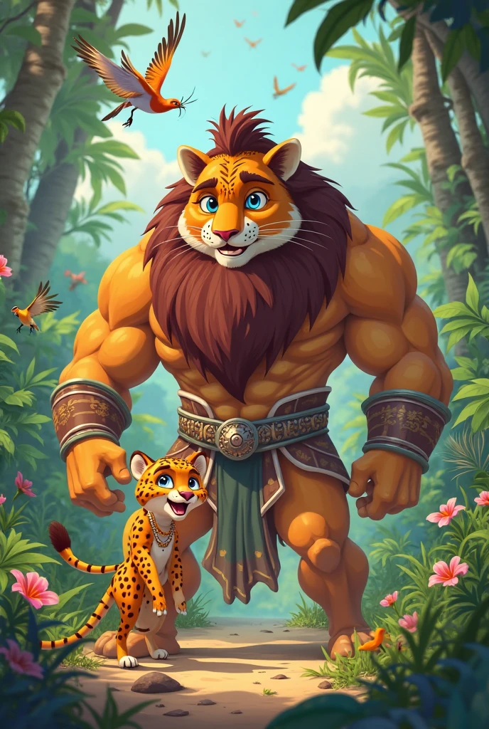 Top quality, ultra-fine illustrations, bathing in water, beautiful refraction of water, shirt soaked in water, transparent clothing, Rich colors, Dreamy, mystical, erotic, dynamic and intricately defined muscular physique(In the forest where the stream flows, Backlighting)(beautiful face and eyes with great detail)absurdres, perfect anatomy((angelic cute 1boy))(Furry, Solo focus)(furry anthro:1.7)(((furry body, Facial features of male lion, Features of the male lion body)))(((muzzle of the male lion, very detailed furry body of male lion))))full body, Smile (portrait, dynamic pose),