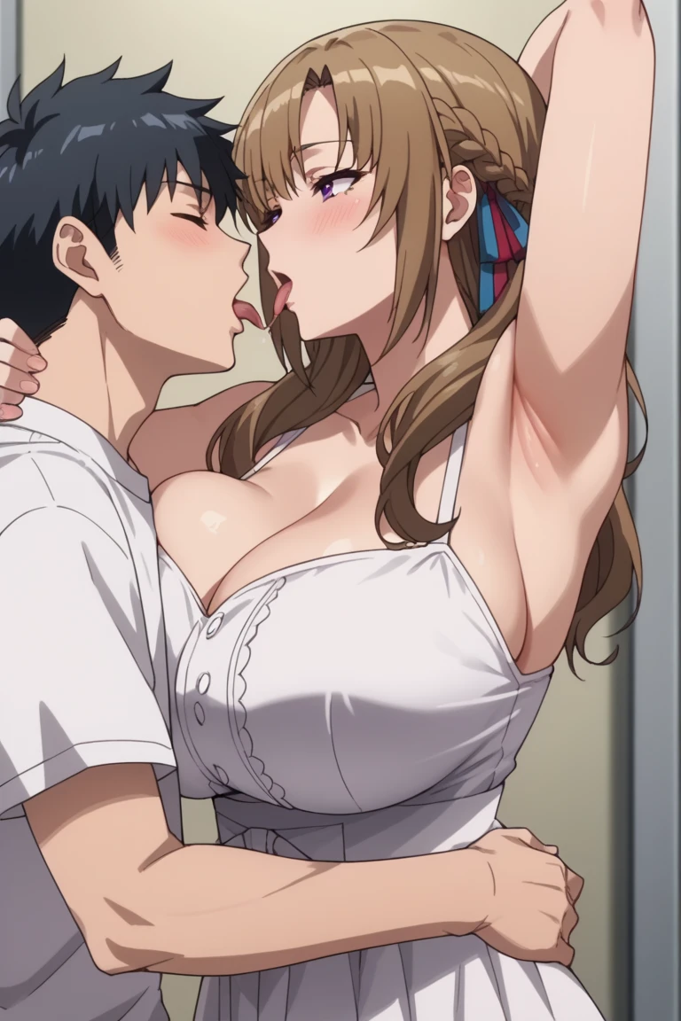 (1boy,1girl,breast sucking,lying,hug,boy on top:1.5),(nsfw:1),(Breast Focus,POV,girl on top,Straddling:1.7),(Looking at Viewer:1.1),iida nana,Rail Wars!,long hair,brown hair,brown eyes:1.1), (gigantic breasts:1.3), (unwear:1.2),(The bikini:1.5), Pool, Opening Mouth,Happy smile,Sun bath,(Mass sweat:1.2),(sexy:1.4),(erotic:1.5),(breast lift:1.1)