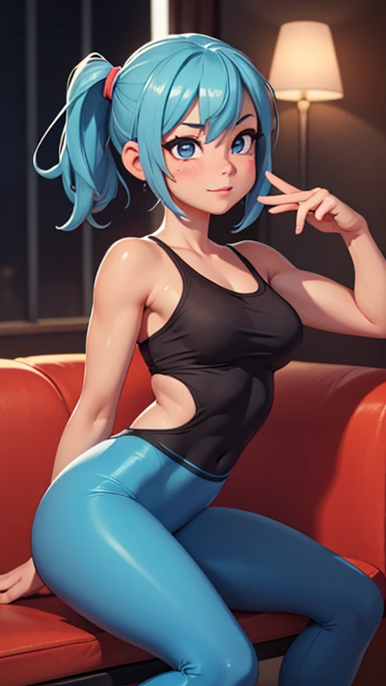 bulma, de costas, bunda, knee on the ground, cama, lua, ar livre, musculosa,