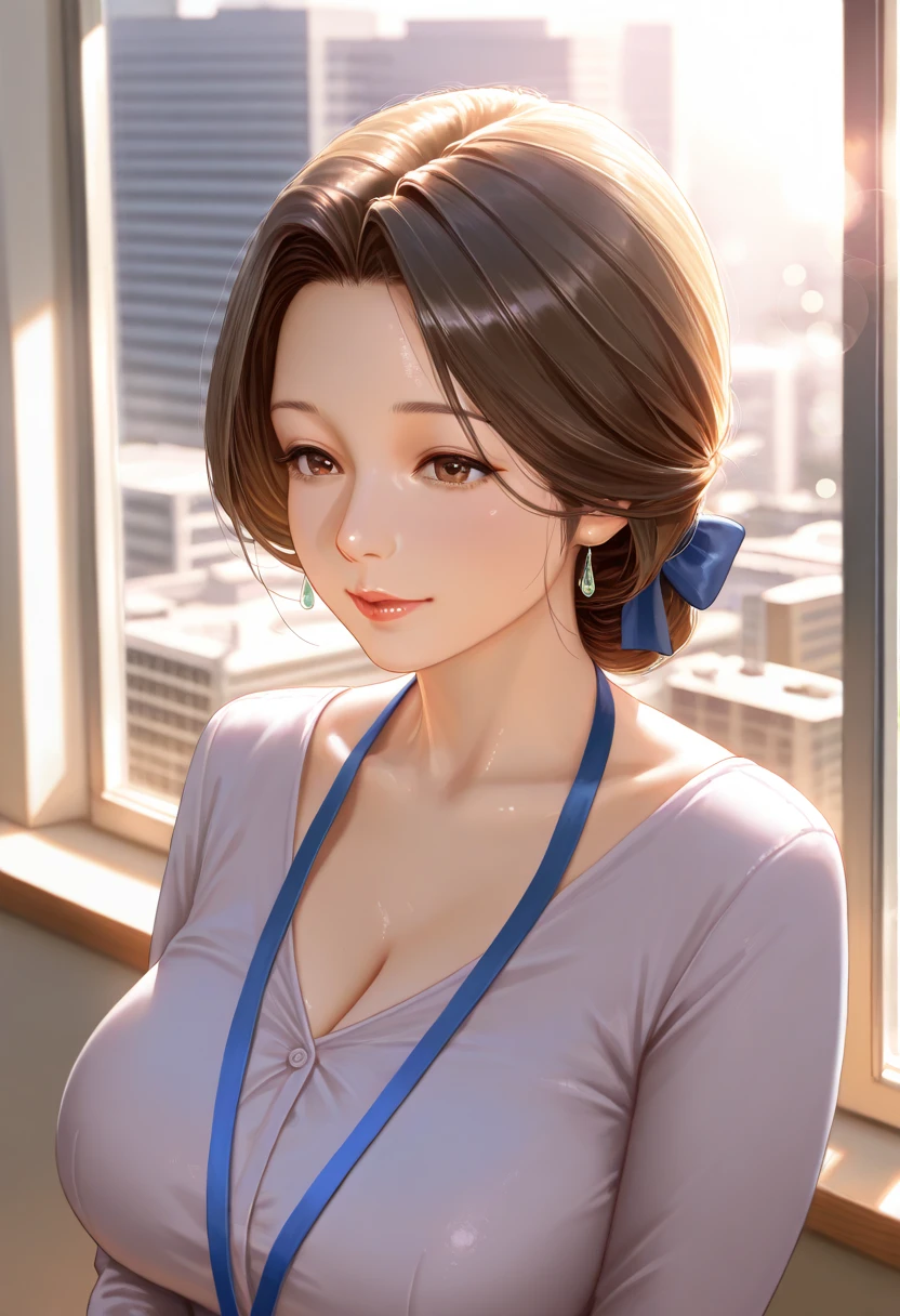 ((Highest quality)),(超High resolution),(Very detailed),(Detailed Description),((The best CG)),(masterpiece),Ultra-detailed art、(Highest quality、8k、32K、masterpiece)、(Realistic)、(Realistic:1.2)、(High resolution)、Very detailed、Very beautiful face and eyes、1 female、((:1.3))、Tight waist、Delicate body、(Highest quality、Attention to detail、Rich skin detail)、(Highest quality、8k、Oil paints:1.2)、Very detailed、(Realistic、Realistic:1.37)、Bright colors、A beautiful woman in her mid-twenties working in Ginza at night。((she、Short Bob:1.6、Pin to the side:1.3。))。The makeup is natural、Enhances natural beauty。((she白のクリスプシャツにブラックのベスト。High-waisted slim slacks。Thin silver necklace and watch。))。The neon lights of Ginza shine in the background.、It creates the atmosphere of a night town.。The style is realistic、Has a photo-like texture。she自信に満ちた表情で、Smiling at the camera。