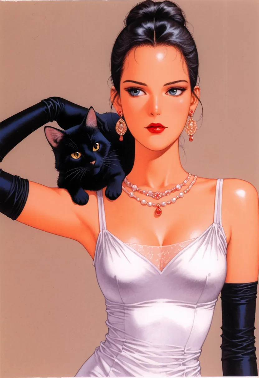  "Girl corpo inteiro witc dark style com gato