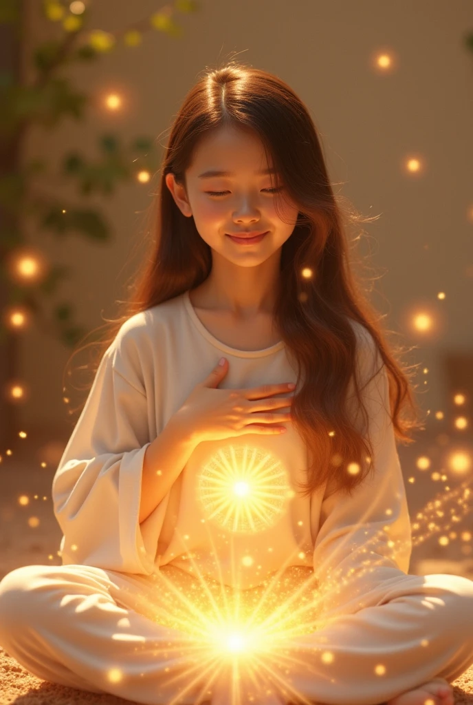 Using the following prompt、It can generate images that are a mix of cats and human babies.。This image is、In wallpaper size、Sitting facing forward、The whole body is enveloped in a golden aura.。Also、There is something like a spell written on his forehead。

--- Prompt（English）:
"A wallpaper-sized image of a hybrid between a cat and a human baby, sitting and facing forward. The entire body is enveloped in a golden aura, making it appear entirely golden. On its forehead, there are mystical runes or spell-like symbols written. The background should be neutral to highlight the figure."

By inputting this prompt into the image generation AI,、You can generate images that meet the specified conditions.。