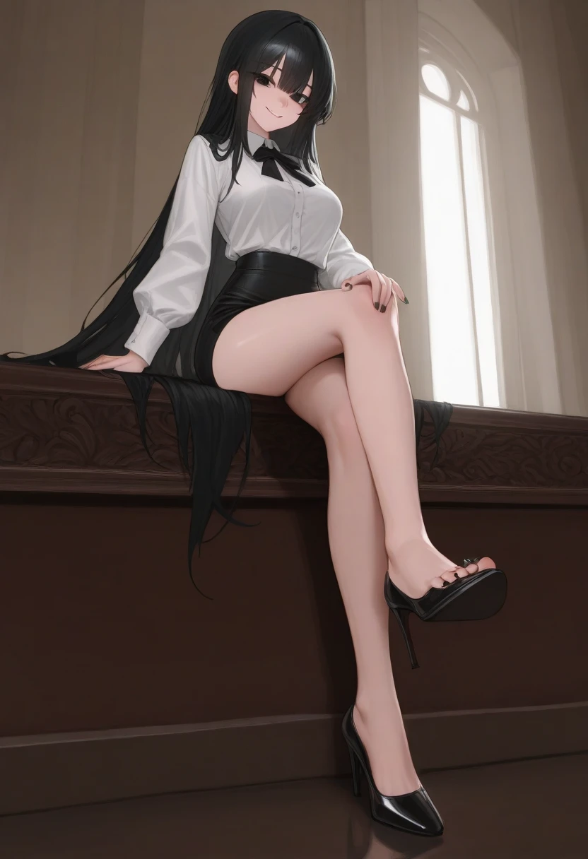 Anime - Woman in black and white dress sitting at table, by Yang J, author:Wang Lei, By Leng Mei, Guviz-style artwork, Extremely detailed Artgerm, IG model | Art germ, Alice X. zhang, author:Zhou Fang, ! Dream art germ, trending on cgstation, Guviz