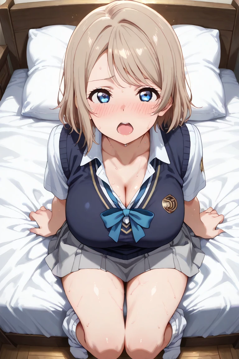(((((loli)))))、(((Skin exposed from disheveled uniform)))、(((((have sex and ejaculate)))))、((((insertion))))、((((((Lying on the bed and spreading your legs))))))、Nipples protruding from the bra、((feel shy))、((a blond))、beautiful  Girl、Large beautiful breasts、cleavage of the breast、A slender、オマンコ、(((((Being forcibly)))))