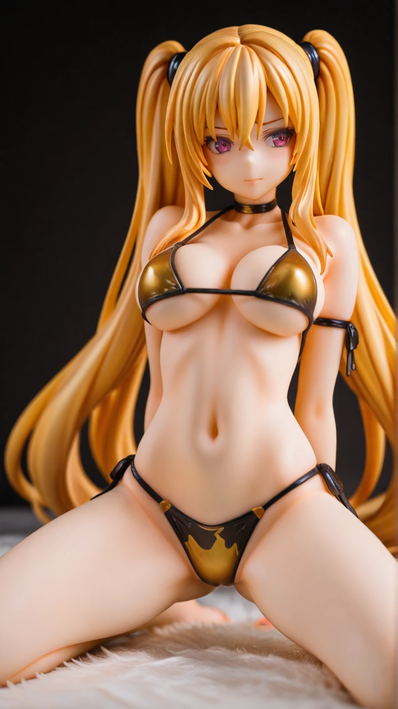 long hair of golden color、hime-cut、Golden Eyes、eye glasses、ssmile、Early s girl、Smaller chest、Thin pubic hair、open transparent robe、Opening legs、On the roof of a building