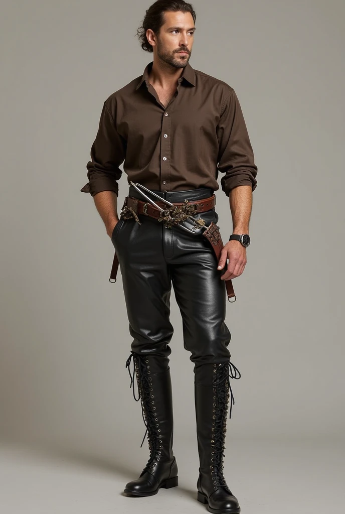 count, 25 years old. He favored loose, fine linen shirts and breeches that allowed him ease of movement, often in earthy tones to contrast his wild nights. A leather vest, adorned with metal fastenings, often replaced the heavy doublet, and his boots, though less polished, were of the finest craftsmanship. His hair, free and flowing. .by OlchaS,hot, 4k ultradetailed,steamy, expressive, emotional,