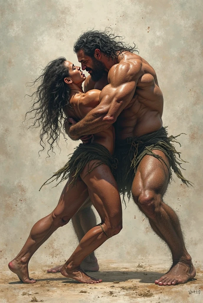 a man running white kitnap a woman, painted of rugged zeus and queen hera, masculine, mature, full body, muscular, hairy torso, fantasy, intricate, elegant, highly detailed, digital painting, artstation, concept art, smooth, sharp focus, illustration, art by gaston bussiere and alphonse mucha, almost naked, slim body, god body,