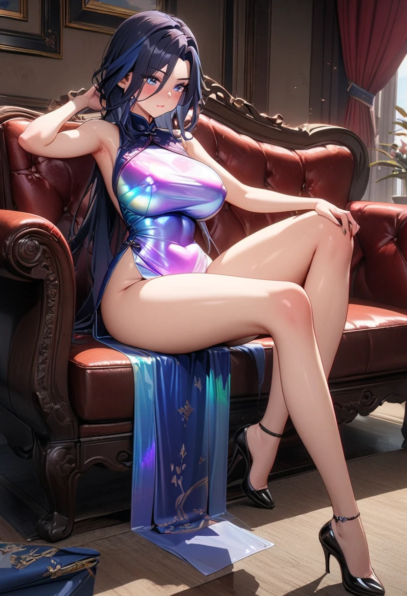 (Enrich the picture,Masterpiece level quality)Beautiful 8K CG artwork,Goddess-like posture,Sitting at the airport,Postural exercises,Slim and soft,Translucent skin,Blue hair、The beauty of extra-long hair, Super Long Straight Hair,The skin is fair and juicy,Underwear miniskirt uniform,Perspective Part 1.2x enhanced silhouette effect,Exquisite transparent blues pattern in pajamas,The details are intricate and exquisite,The background is slightly blurred,Charming and lustful leg seduction,Drool,K cup big breasts,Blush,Japan goddess,Perfect body slim curves,Airport scene,Lace panties can be seen with open legs,