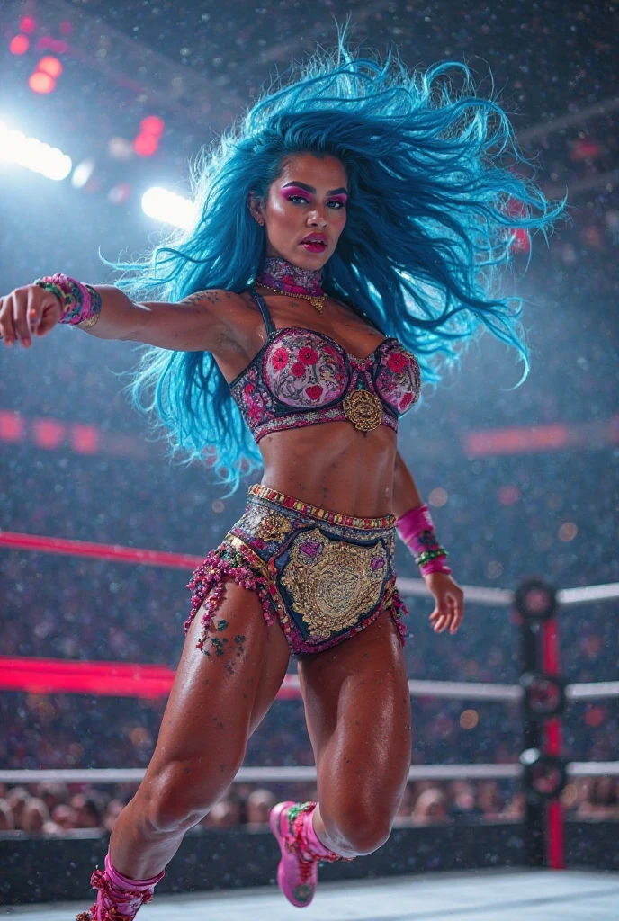 create a WWE titantron with the name: Amaya Ace in different colors