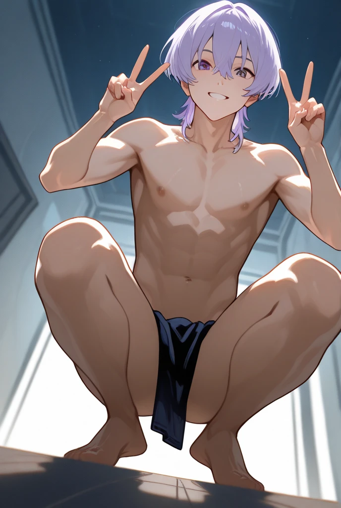 draw a pornagraphic image of shinji from evangelion , make him nude, zoom in on the genitals