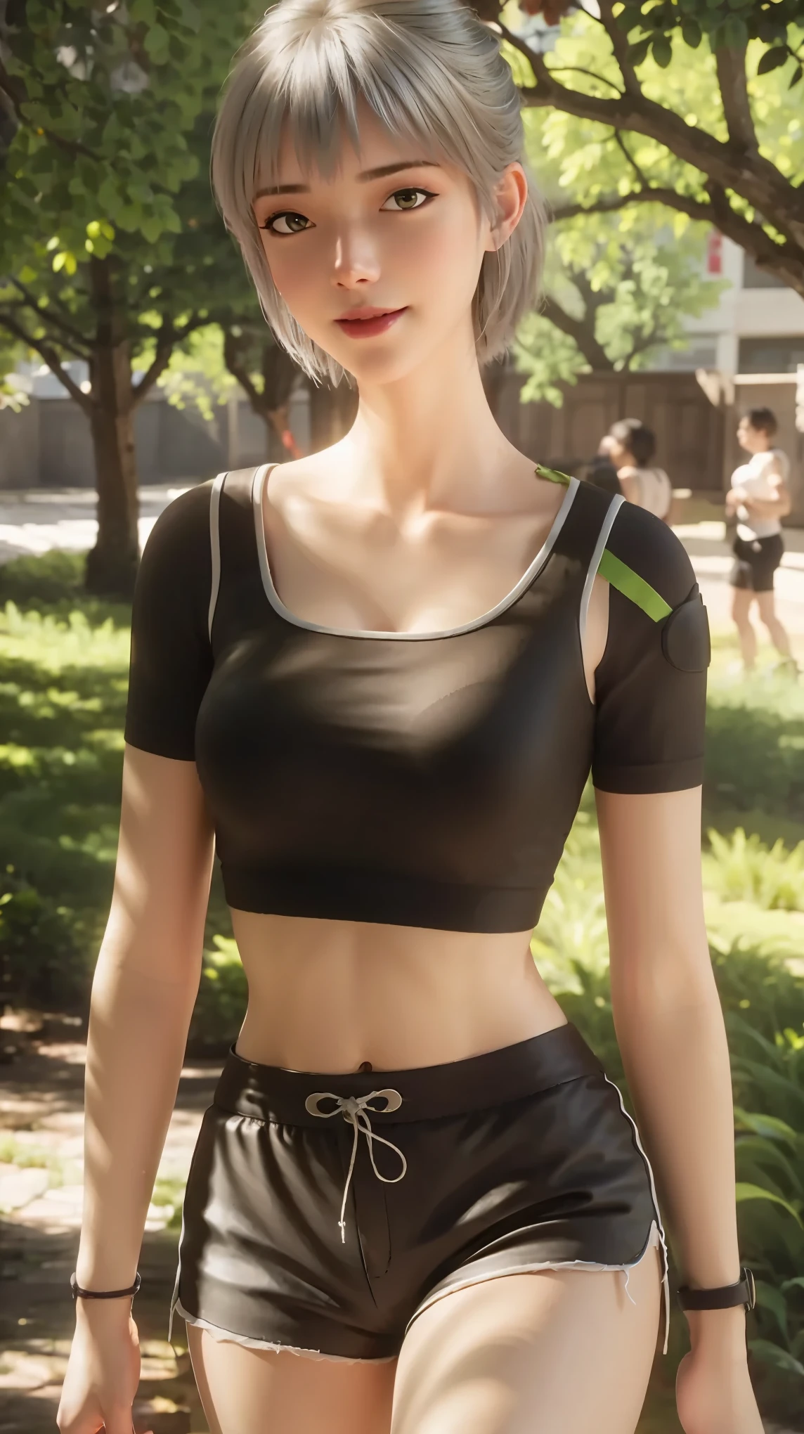 woman,20-year-old,,city,,(((Cycling Shorts))),,open mouth smile(())(See-through),((bicycle)),((black hair)),blush、surprised face,((())),((turn around and look back))(wet with sweat)Reflecting the buttocks,bicycleのスパッツ