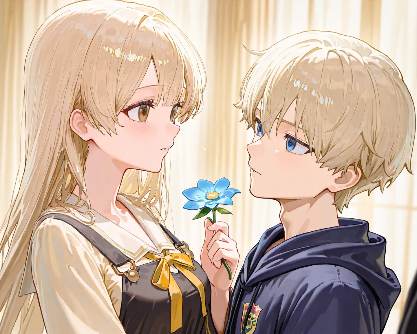 Elsa as a teacher and kissing her son at school 