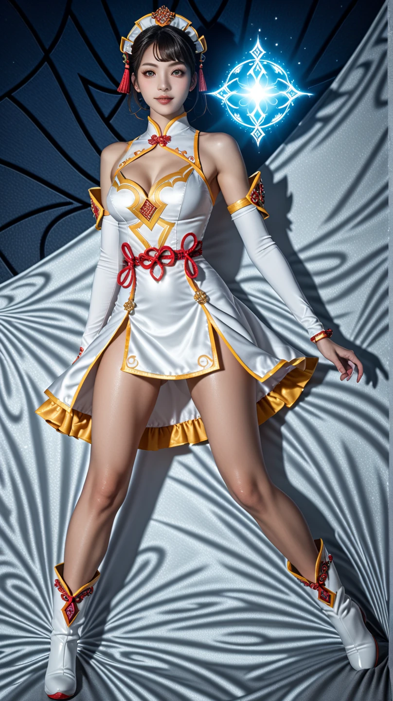 1 girl,solo,full body,an extremely delicate and beautiful girl,extremely detailed,focus on face,robot girl,mecha clothes,expressionless,lens flare,masterpiece, trending on artstation,hyperdetailed,minimalist,cybernetic, android,sword,beautiful, top crop , bikini 