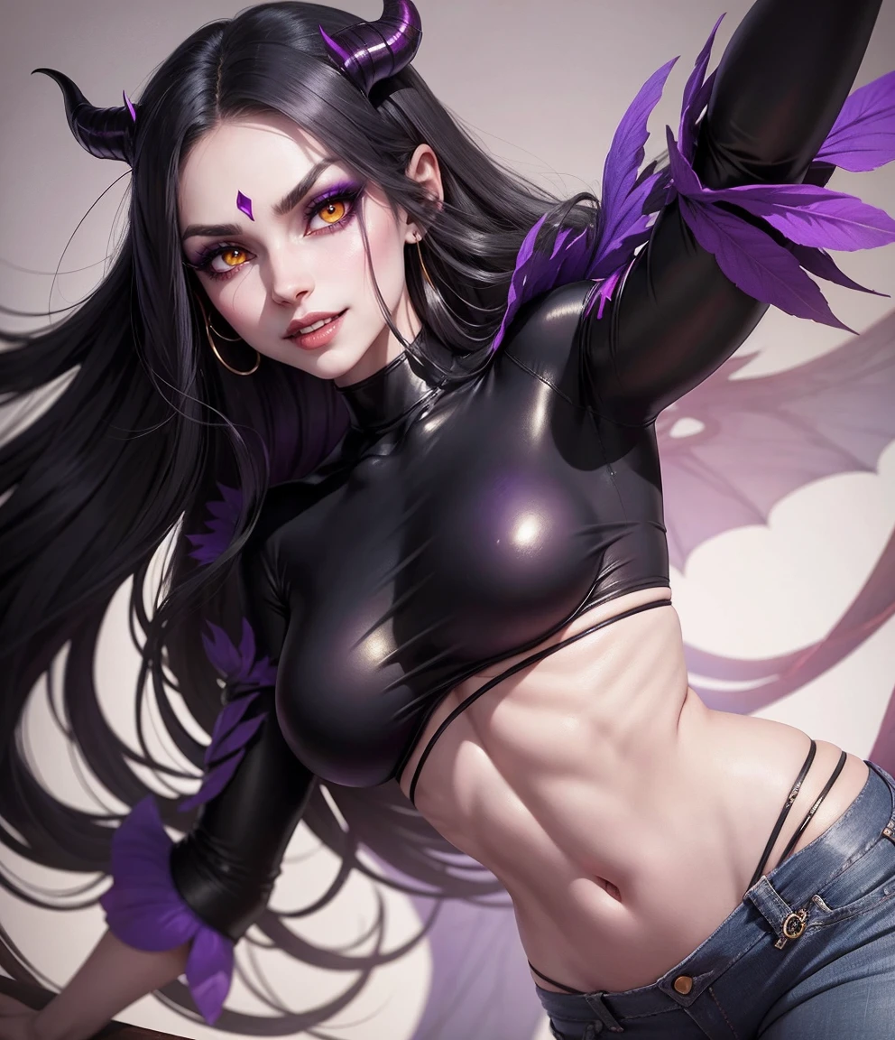 absurdres, highres, ultra detailed, (1girl:1.3), solo, korean beauty, korean mixed, realistic,
BREAK
, <lora:lucy-pokemon-richy-v1:1> lucy \(pokemon\), full body, standing, poke poke ball \(basic\), seductive smile, (crimson red eyes:1.2, white sclera), ultra detailed irises, (devious:1.2), lusty expression, (small breasts:1.2), arms behind head, looking at viewer, sleeveless short (purple turtleneck:1.2), black leather yoga pants with decorationed gold, (purple leather armcover:1.2), red meshed black long hair,
BREAK
, <lora:long_tongue:1>, (long tongue:1.2), drooling, saliva,
BREAK
, simple background