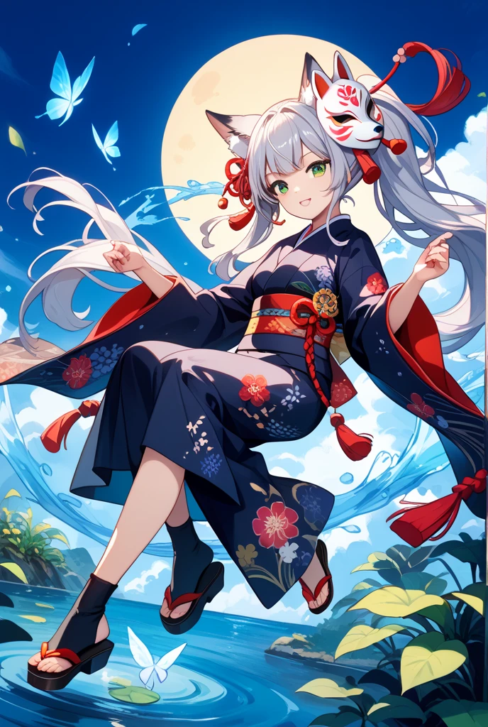 masute piece, Fine detail, 4K, 8K, 12K, Solo, One person, Beautiful Girl, caucasian female, Touhou Project's Soul Dream、tiny chest、A white-haired(shorth hair)、chinese clothes, Chinese dress, Chinatown