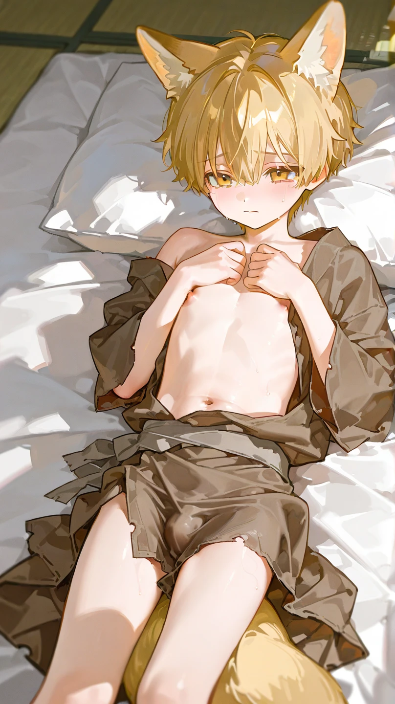 NSFW,POV,cowboy shot,norngreyrat, norn greyrat, bangs, blonde hair, green eyes, ahoge,flat chest,naked,missionary,legs up,(embrassing,blush:1.8),(vapor:0.8),(Wet:0.8),(Sweat:0.8), bedroom,on the bed,closed eye,screaming